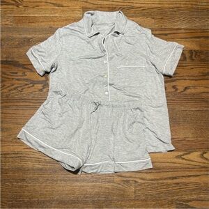 Gray Short Sleeve Pajama Set